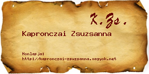 Kapronczai Zsuzsanna névjegykártya